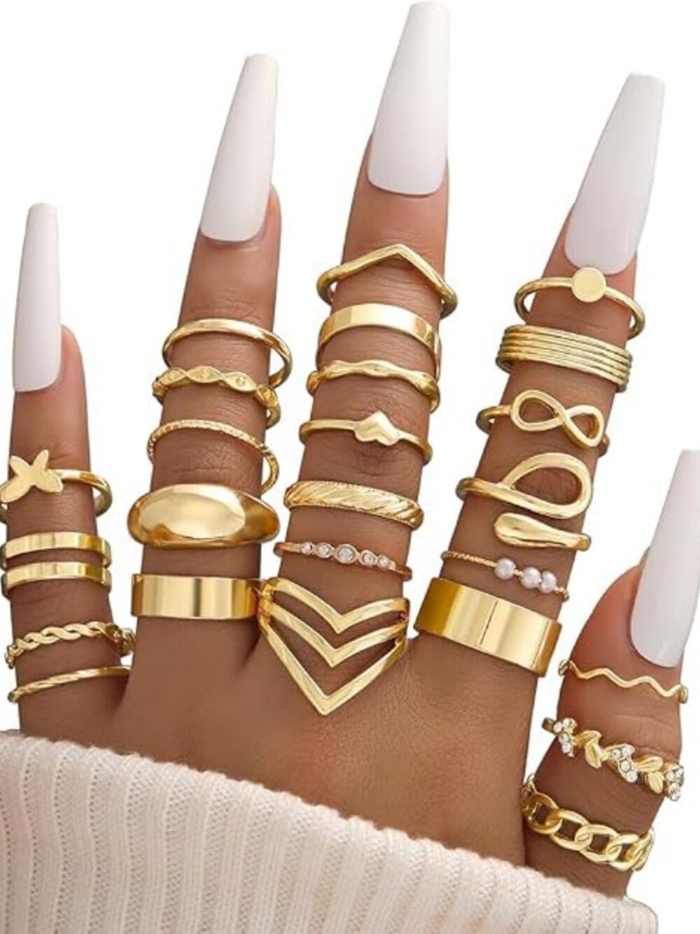 iF YOU 25 Pcs Stackable Ring Set for Women